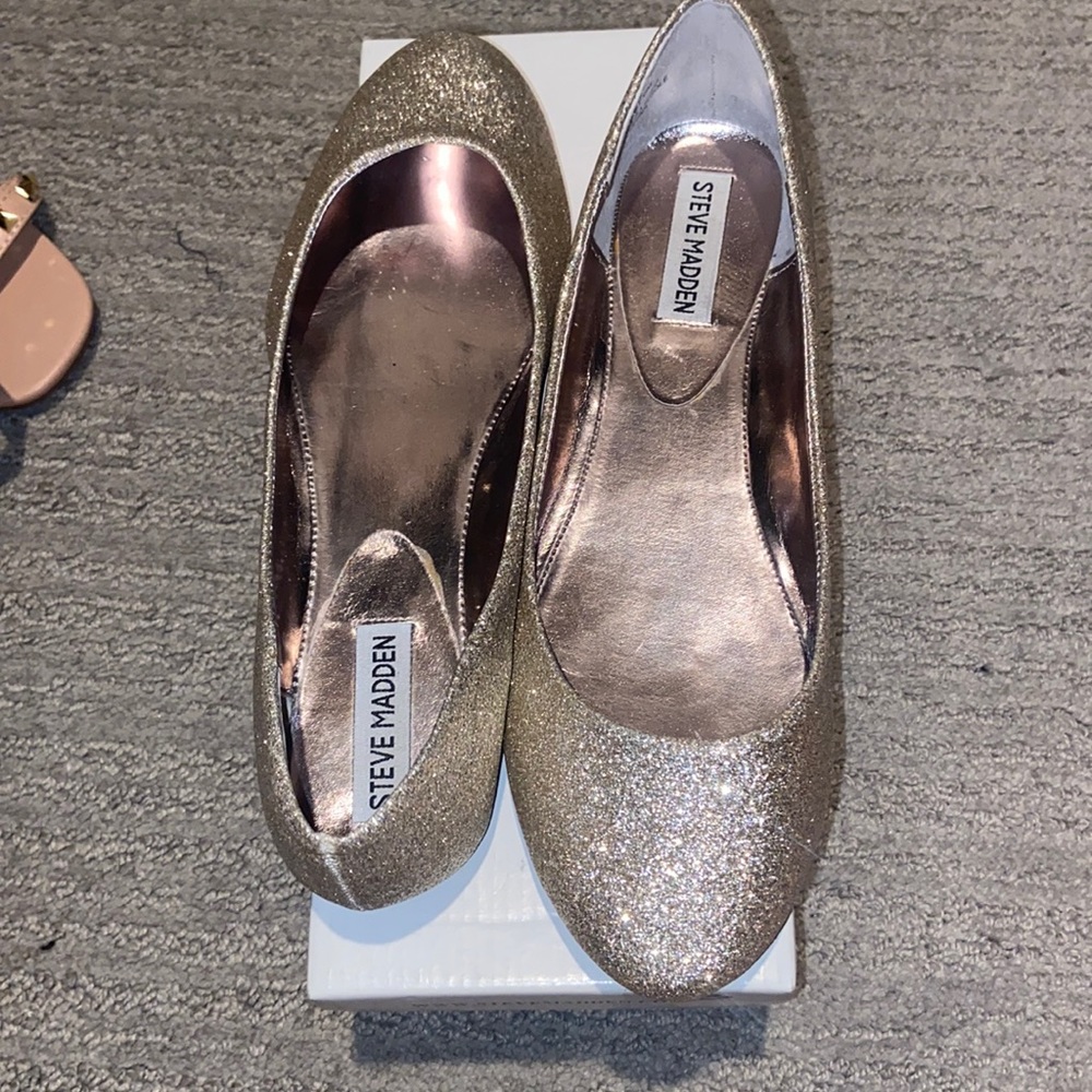 Gold glitter Steve Madden P-Heaven Flats